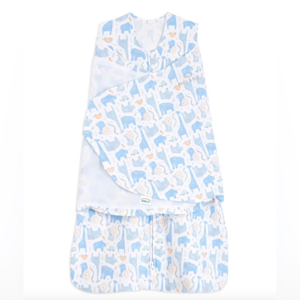 🔴HALO Sleep SackSwaddle🔴 Blue Safari Animal Design🔴newborn/0-3 months🔴